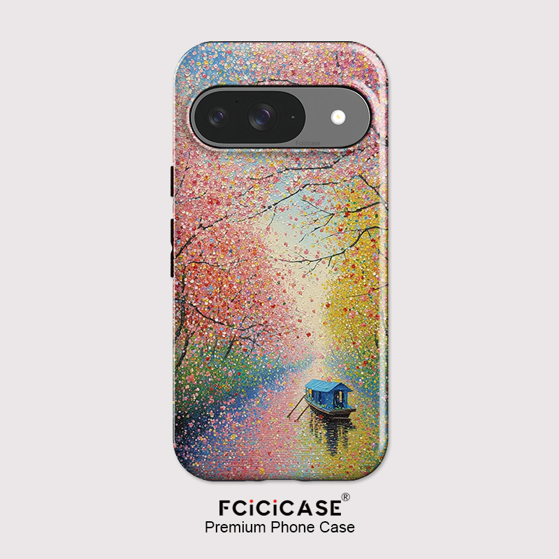 Google Pixel 9 Pro - Fcicicase Colorful Tree Boat Print Phone
