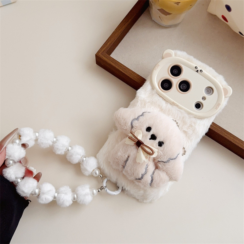 3D Cartoon Bowknot Puppy Warm  - Apple Iphone 15 Pro Max 评论和价格